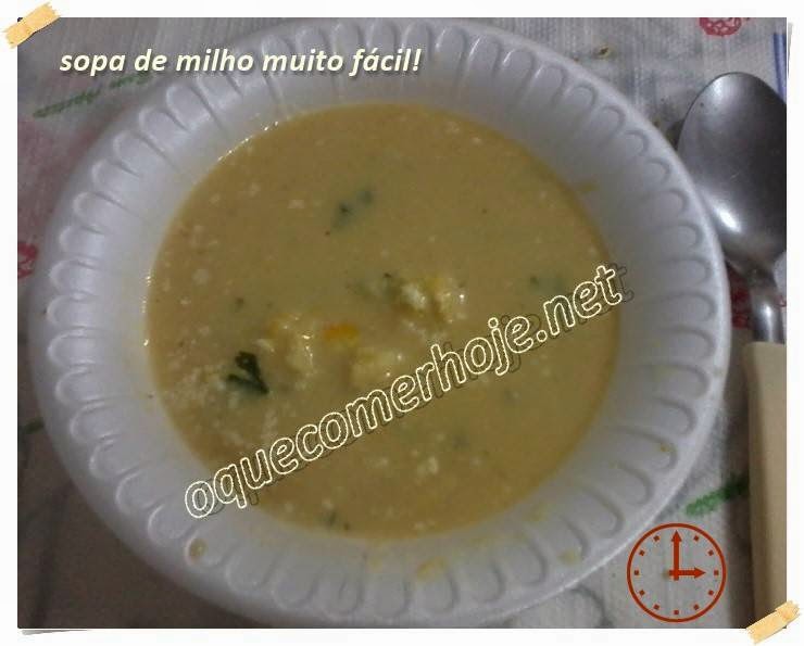 Sopa de milho rápida, muito fácil, cremosa e barata