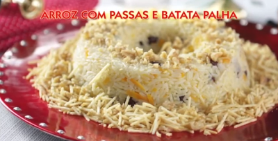 Arroz com Passas e Batata Palha